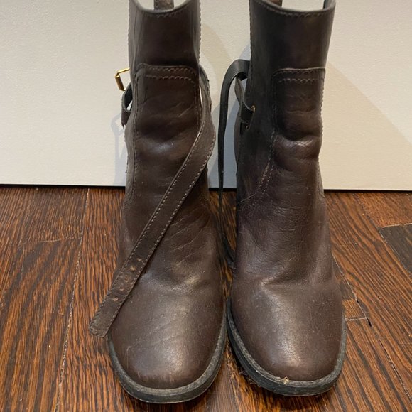 Tory Burch Brown Leather Healed Bootie - Size 8.5 - Picture 2 of 4
